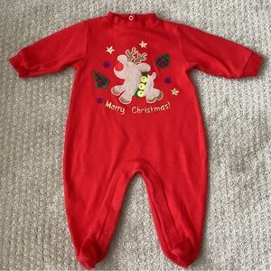 VTG Puddles N Bubbles Baby Merry Christmas Romper 6 months